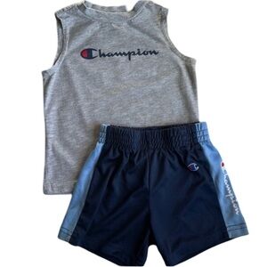 HP🏆 Champion Boys 18M‎ Sleeveless Shirt & Jersey Shorts Set